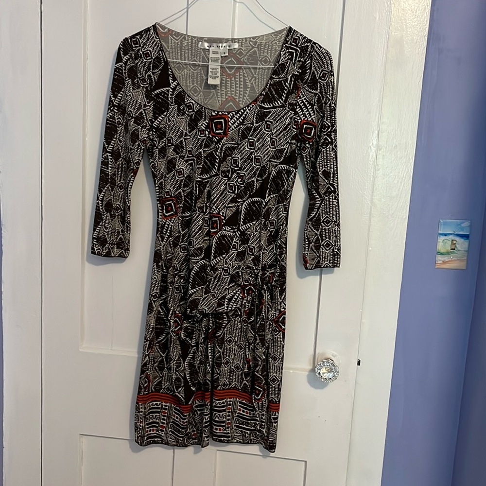 Max studio black and white and red mini dress size small